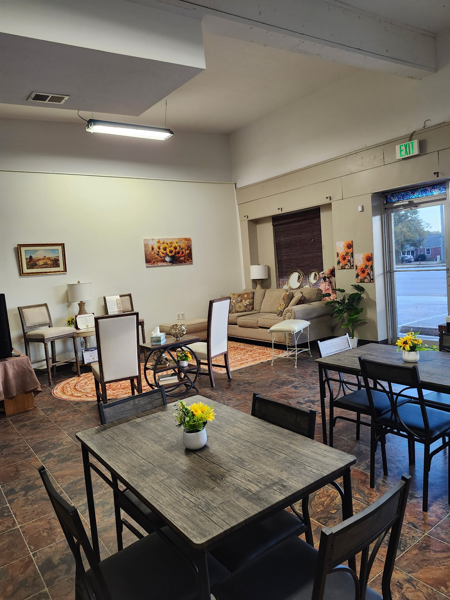 Warm seating inside A Quaint Little Place CoffeeHouse